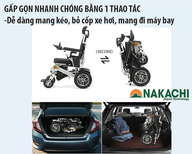 Gấp gọn thông minh của xe lăn điện 001k